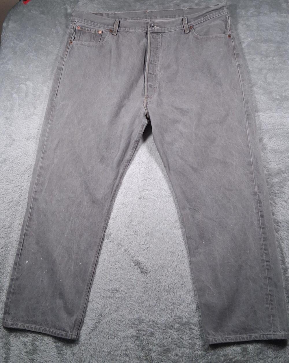 VINTAGE Levis 501 XX Jeans Mens 46x32 (Fits 40x29) Gray Straight Leg Button Fly